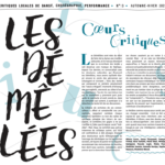 Le nouveau numéro des Démêlées est arrivé ! A lire en ligne ici : https://lesdemelees.org/IMG/pdf/les_demelees_n13.pdf